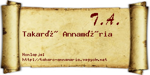 Takaró Annamária névjegykártya